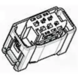 Socket, unequipped, 6 pole, straight, 2 rows, black, 1-967616-1