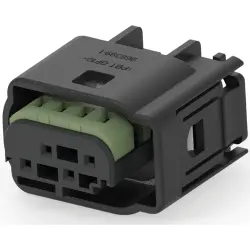 Socket, unequipped, 4 pole, straight, 2 rows, black, 1-967640-1