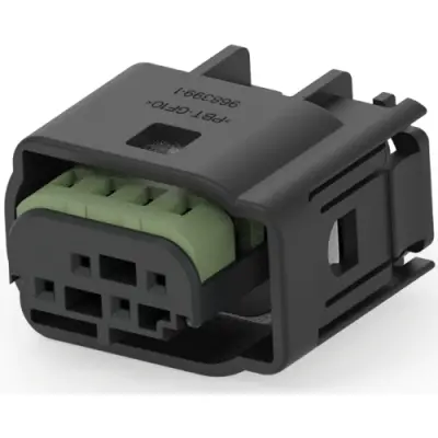 Socket, unequipped, 4 pole, straight, 2 rows, black, 1-967640-1 - 1