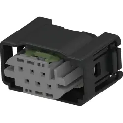 Socket, unequipped, 6 pole, straight, 2 rows, gray, 2-967616-1