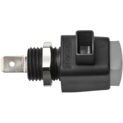 Quick pressure clamp, 12.5 mm, gray, 300 V, 16 A, faston plug, nickel-plated, ESD 798 / GR - 1