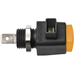 Quick pressure clamp, 12.5 mm, orange, 300 V, 16 A, faston plug, nickel-plated, ESD 798 / OR