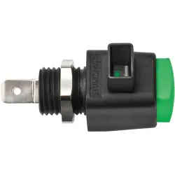 Quick pressure clamp, 12.5 mm, green, 300 V, 16 A, faston plug, nickel-plated, ESD 798 / GN