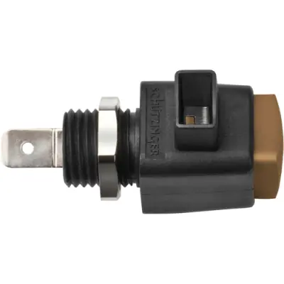 Quick pressure clamp, 12.5 mm, brown, 300 V, 16 A, faston plug, nickel-plated, ESD 798 / BR - 1