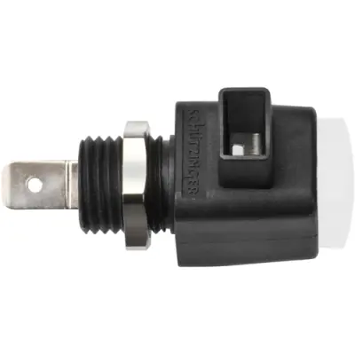 Quick pressure clamp, 12.5 mm, white, 300 V, 16 A, faston plug, nickel-plated, ESD 798 / WS - 1