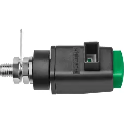 Quick pressure clamp, green, 300 V, 16 A, solder connection/cable lug, nickel-plated, SDK 800 / GN