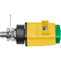 Quick pressure clamp, yellow/green, 300 V, 16 A, solder connection/cable lug, nickel-plated, SDK 800 / GNGE