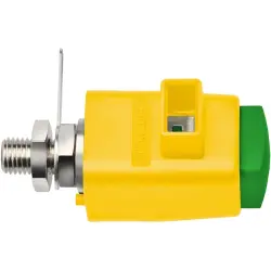 Quick pressure clamp, yellow/green, 300 V, 16 A, solder connection/cable lug, nickel-plated, SDK 801 / GNGE