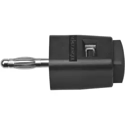 Quick pressure clamp, 4 mm, black, 30 VAC/60 VDC, 16 A, 4 mm plug, nickel-plated, SDK 502 / SW
