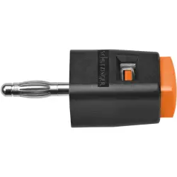 Quick pressure clamp, 4 mm, orange, 30 VAC/60 VDC, 16 A, 4 mm plug, nickel-plated, SDK 502 / OR