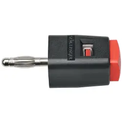 Quick pressure clamp, 4 mm, red, 30 VAC/60 VDC, 16 A, 4 mm plug, nickel-plated, SDK 502 / RT