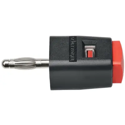 Quick pressure clamp, 4 mm, red, 30 VAC/60 VDC, 16 A, 4 mm plug, nickel-plated, SDK 502 / RT - 1