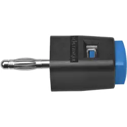 Quick pressure clamp, 4 mm, blue, 30 VAC/60 VDC, 16 A, 4 mm plug, nickel-plated, SDK 502 / BL