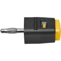 Quick pressure clamp, 4 mm, yellow, 30 VAC/60 VDC, 16 A, 4 mm plug, nickel-plated, SDK 502 / GE