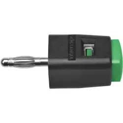 Quick pressure clamp, 4 mm, green, 30 VAC/60 VDC, 16 A, 4 mm plug, nickel-plated, SDK 502 / GN
