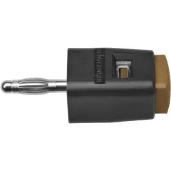 Quick pressure clamp, 4 mm, brown, 30 VAC/60 VDC, 16 A, 4 mm plug, nickel-plated, SDK 502 / BR