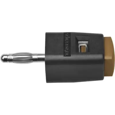 Quick pressure clamp, 4 mm, brown, 30 VAC/60 VDC, 16 A, 4 mm plug, nickel-plated, SDK 502 / BR - 1