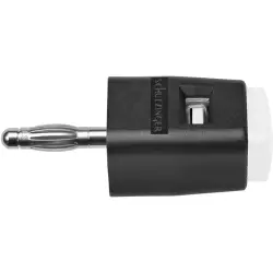 Quick pressure clamp, 4 mm, white, 30 VAC/60 VDC, 16 A, 4 mm plug, nickel-plated, SDK 502 / WS