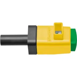Quick pressure clamp, 4 mm, yellow/green, 300 V, 16 A, 4 mm plug, nickel-plated, SDK 799 / GNGE