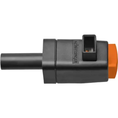 Quick pressure clamp, 4 mm, orange, 300 V, 16 A, 4 mm plug, nickel-plated, SDK 799 / OR - 1
