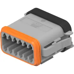 Socket, unequipped, 12 pole, straight, 2 rows, gray, DT06-12SA-CE05