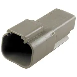 Plug, equipped, 2 pole, straight, 1 row, gray, DT04-2P-C015