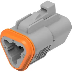 Socket, unequipped, 3 pole, straight, 2 rows, gray, DT06-3S-C015