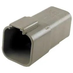 Plug, equipped, 6 pole, straight, 3 rows, gray, DT04-6P-C015