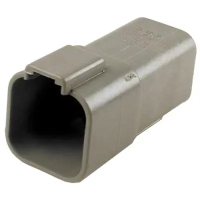 Plug, equipped, 6 pole, straight, 3 rows, gray, DT04-6P-C015 - 1