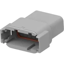 Socket, equipped, 12 pole, straight, 2 rows, gray, DTM04-12PA