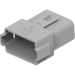 Plug, unequipped, 12 pole, straight, 2 rows, gray, DT04-12PA