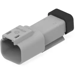 Plug, 2 pole, straight, 1 row, gray, DT04-2P-CE01