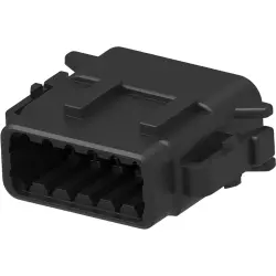 Socket housing, black, 12 poles, DTM06-12SB
