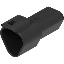 Pin housing, black, 3 poles, for DEUTSCH DT series, DT04-3P-E004