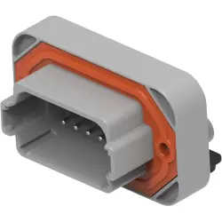 Pin header, 12 pole, angled, 2 rows, gray, DT13-12PA