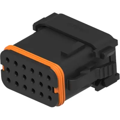 Socket housing, black, 18 poles, for DEUTSCH DT series, DT16-18SA-K004 - 1