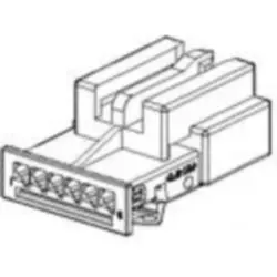 Plug, unequipped, 6 pole, straight, 1 row, natural, 2-1564011-2