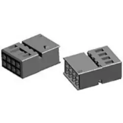 Socket, unequipped, 8 pole, straight, 2 rows, black, 965601-2