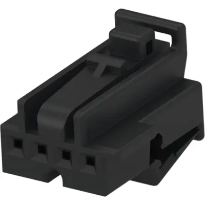 Socket, unequipped, 4 pole, straight, 1 row, black, 1-929170-4 - 1
