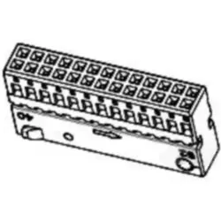 Socket, unequipped, 26 pole, straight, 2 rows, black, 1-968326-1