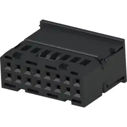 Socket, unequipped, 16 pole, straight, 2 rows, black, 1534579-1