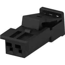 Socket, unequipped, 2 pole, straight, 1 row, black, 1-1718333-1