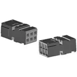 Socket, unequipped, 6 pole, straight, 2 rows, black, 185311-1