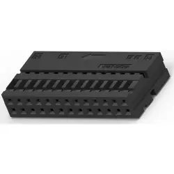 Socket, unequipped, 26 pole, straight, 2 rows, black, 144935-1