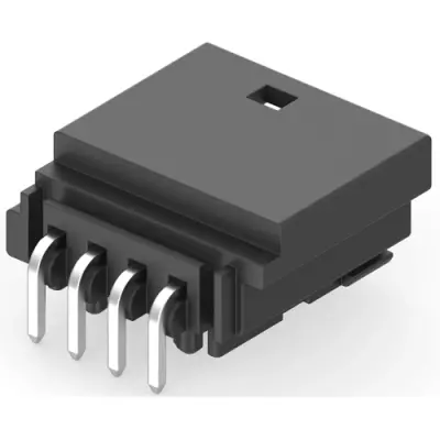 Plug, 4 pole, angled, 1 row, black, 1-1355897-1 - 1