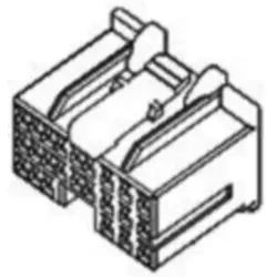 Socket, unequipped, 24 pole, straight, 3 rows, gray, 316372-6