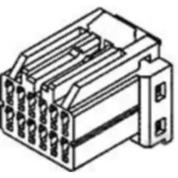Socket, unequipped, 12 pole, straight, 2 rows, black, 175965-3