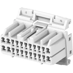 Socket, unequipped, 22 pole, straight, 2 rows, white, 174515-1