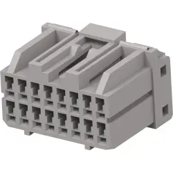 Socket, unequipped, 16 pole, straight, 2 rows, gray, 174514-6