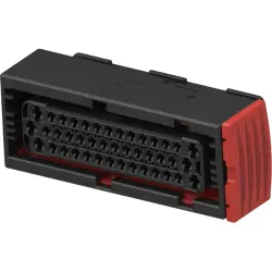 Socket, unequipped, 42 pole, straight, 3 rows, black, 1-967281-1